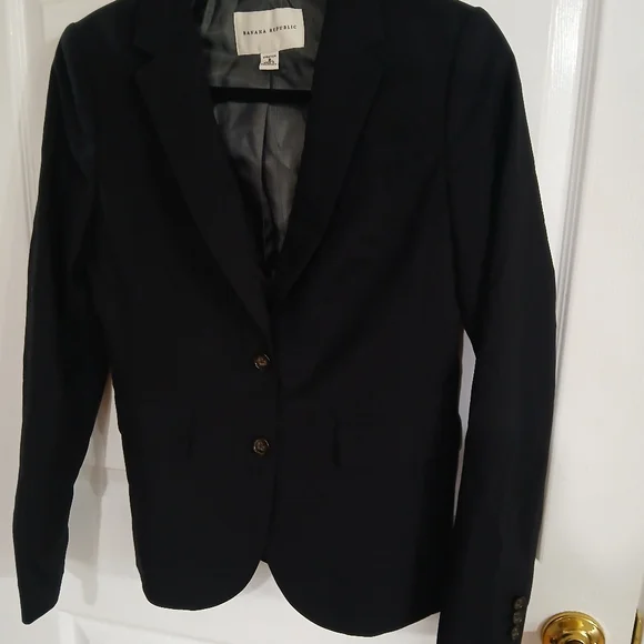 Banana Republic Stretch black blazer Size 8 Business Career Office Old Money - Picture 2 of 9
